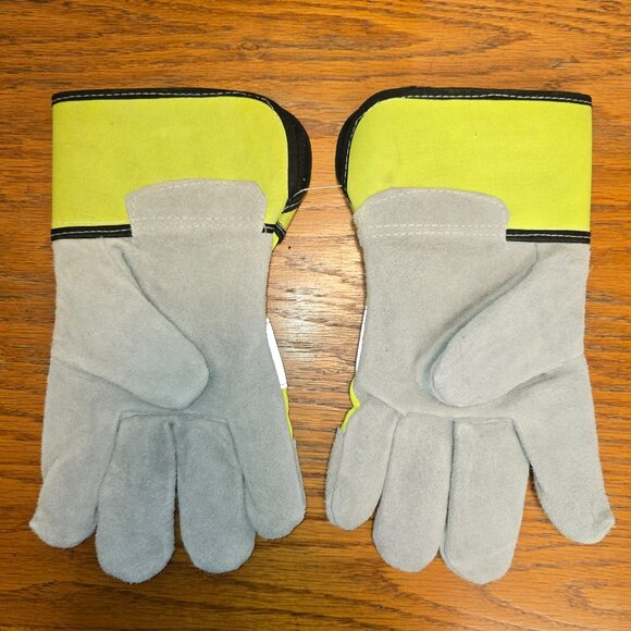 New Hi-Visibility Insulated Leather Palm Work Gloves Size XL Heavy Duty Viswerx - Picture 5 of 6
